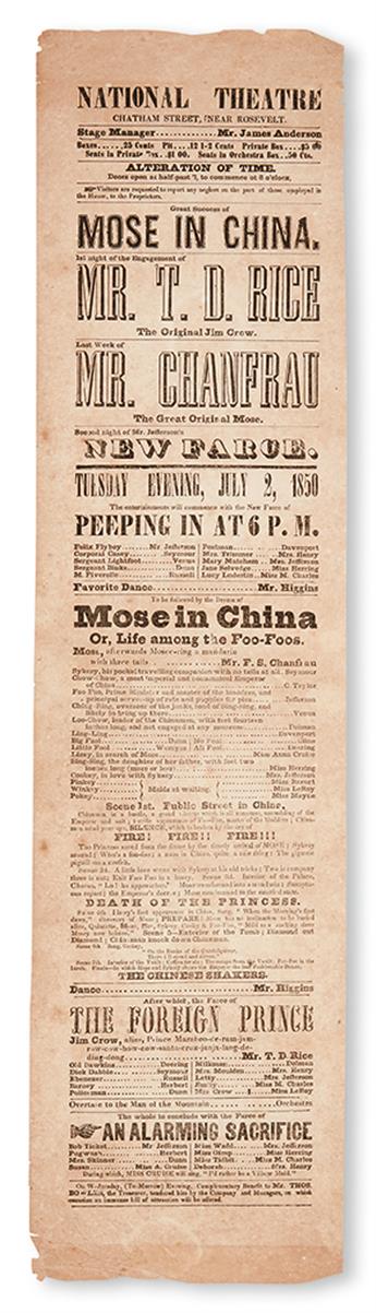 (MUSIC--THEATRE.) STOWE, HARRIET BEECHER. Mose in China, or Life Among the Foo Foos.